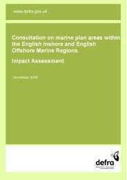 Consultation on marine plan areas within the English inshore and English offshore marine regions - impact assessment