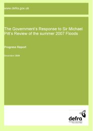 Government's response to Sir Michael Pitt's review of the summer 2007 floods - progress report (December 2009)