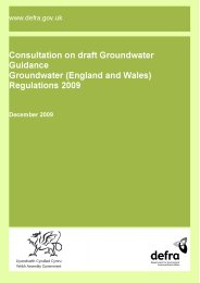 Consultation on draft groundwater guidance - groundwater (England and Wales) regulations 2009