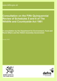Consultation on the fifth quinquennial review of schedules 5 and 8 of the Wildlife and Countryside Act 1981
