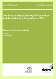 Environmental damage (prevention and remediation) regulations 2009 - guidance for England and Wales: 2nd update