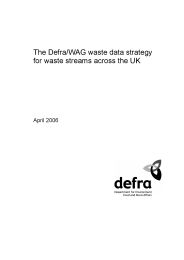 Defra/WAG waste data strategy for waste streams across the UK