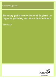 Statutory guidance for Natural England on regional planning and associated matters - a consultation