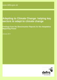 Adapting to climate change: helping key sectors to adapt to climate change. Findings from the benchmarker reports for the adaption reporting power