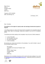 Consultation on the regime for special water and sewerage infrastructure projects in England - consultation letter