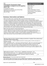 Impact assessment for reducing the threshold for water competition in England from 50 megalitres (MI) to 5 MI