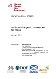 Climate change risk assessment for Wales