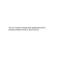 UK climate change risk assessment 2012 - evidence report: annex A and annex B