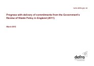 Progress with delivery of commitments from the Government's review of waste policy in England (2011)