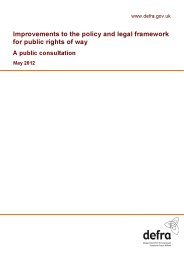 Improvements to the policy and legal framework for public rights of way - a public consultation