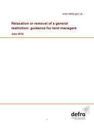 Relaxation or removal of a general restriction: guidance for land managers