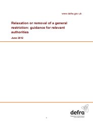 Relaxation or removal of a general restriction: guidance for relevant authorities