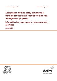 Designation of third party structures and features for flood and coastal erosion risk management purposes. Information for asset owners - your questions answered
