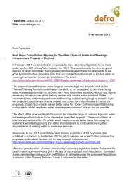 Next steps consultation: regime for specified (special) water and sewerage infrastructure projects in England - consultation letter