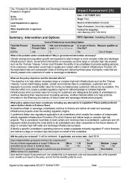 Next steps consultation: regime for specified (special) water and sewerage infrastructure projects in England. Provision for specified water and sewerage infrastructure projects in England - impact assessment