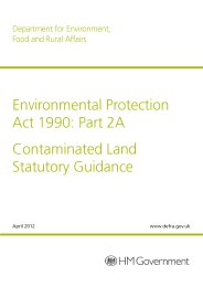 Environmental Protection Act 1990: part 2A. Contaminated land statutory guidance