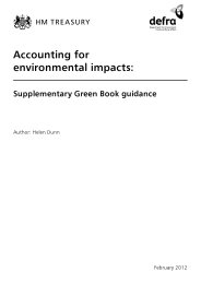 Accounting for environmental impacts - supplementary green book guidance