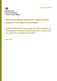 Catchment based approach: improving the quality of our water environment