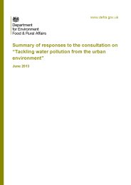 Summary of responses to the consultation on "Tackling water pollution from the urban environment"