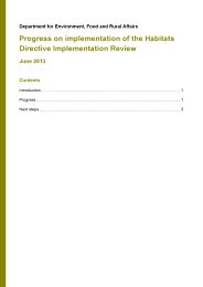 Progress on implementation of the habitats directive implementation review