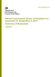 Marine conservation zones: consultation on proposals for designation in 2013. Summary of responses