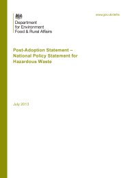Post-adoption statement - national policy statement for hazardous waste