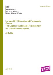 London 2012 Olympic and Paralympic games - the legacy: sustainable procurement for construction projects - a guide