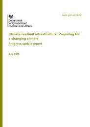 Climate resilient infrastructure: preparing for a changing climate. Progress update report
