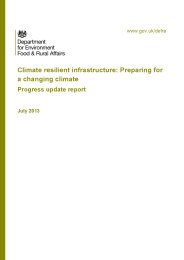 Climate resilient infrastructure: preparing for a changing climate. Progress update report