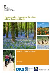 Payments for ecosystem services: a best practice guide. Annex - case studies