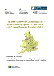 2011 rural-urban classification for small area geographies: a user ...
