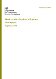 Biodiversity offsetting in England - green paper: consultation