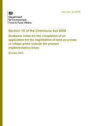 Section 15 - guidance notes for the completion of an application for the registration of land as a town or village green outside the pioneer implementation areas