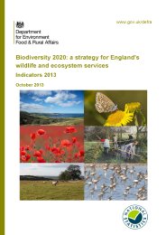 Biodiversity 2020 - a strategy for England's wildlife and ecosystem services: indicators 2013