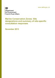 Marine conservation zones: site designations and summary of site-specific consultation responses