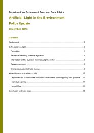 Artificial light in the environment - policy update
