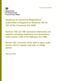 Guidance to commons registration authorities in England on sections 15A ...