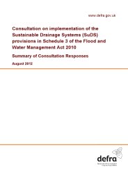 Consultation on implementation of the sustainable drainage systems (SuDS) provisions in Schedule 3 of the Flood and water management act 2010. Summary of consultation responses.