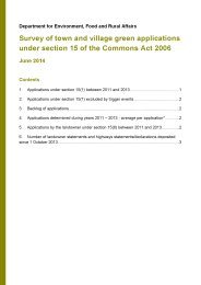 Survey of town and village green applications under section 15 of the Commons Act 2006