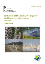Biodiversity 2020: a strategy for England's wildlife and ecosystem services. Indicators
