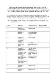 Updated transposition note for the implementation of Directive 2004/35/EC of the European Parliament and of the council of 21 April 2004 on environmental liability with regard to the prevention and remedying of environmental damage