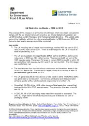 UK statistics on waste - 2010 to 2012