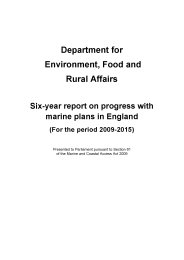 Six-year report on progress with marine plans in England (for the period 2009-2015)