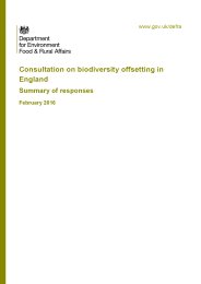 Consultation on biodiversity offsetting in England - summary of responses