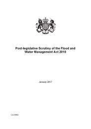 Post-legislative scrutiny of the Flood and water management act 2010