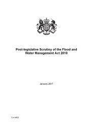 Post-legislative scrutiny of the Flood and water management act 2010