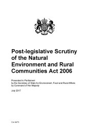Post-legislative scrutiny of the Natural environment and rural communities act 2006. Cm 9473