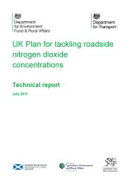 UK plan for tackling roadside nitrogen dioxide concentrations - technical report