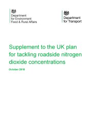 Supplement to the UK plan for tackling roadside nitrogen dioxide concentrations