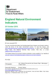 England natural environment indicators
